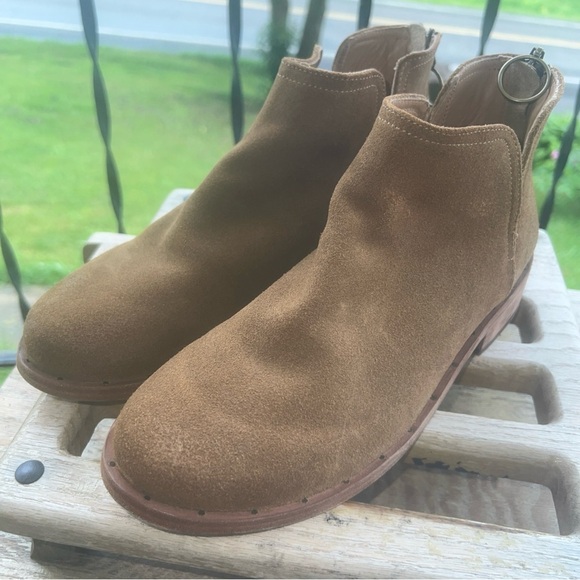 Beek Falcon Classic Leather Suede Ankle Bootie Back Zipper In Chestnut Size 8.5M - Picture 2 of 13